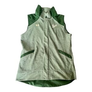 Under Armour USF Bulls ColdGear Green Golf Vest Storm Placket Full Zip Men L